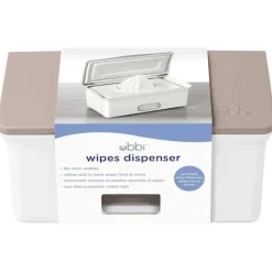 Ubbi Wipes & Warmers*- Wipes Dispenser with Weighted Plate and Secure Seal, Taupe