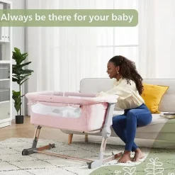 Unilove Portable Beds & Snuggle Nests*- Hug Me Plus 3-In-1 Bedside Sleeper, Plum Pink