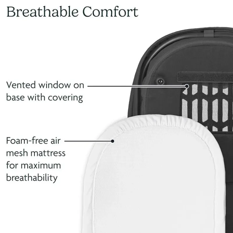 Uppababy Bassinets & Carrycots*- Bassinet V3, Compatible with Vista, Cruz, Ridge, Minu Strollers, Greyson (Charcoal Mélange/Carbon Frame)