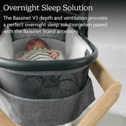Uppababy Bassinets & Carrycots*- Bassinet V3, Compatible with Vista, Cruz, Ridge, Minu Strollers, Greyson (Charcoal Mélange/Carbon Frame)