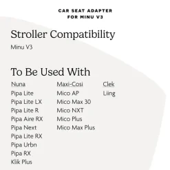Uppababy Stroller Adapters*- Car Seat Adapters For Minu V3 (Maxi-Cosi®, Nuna®, Cybex, Besafe®)