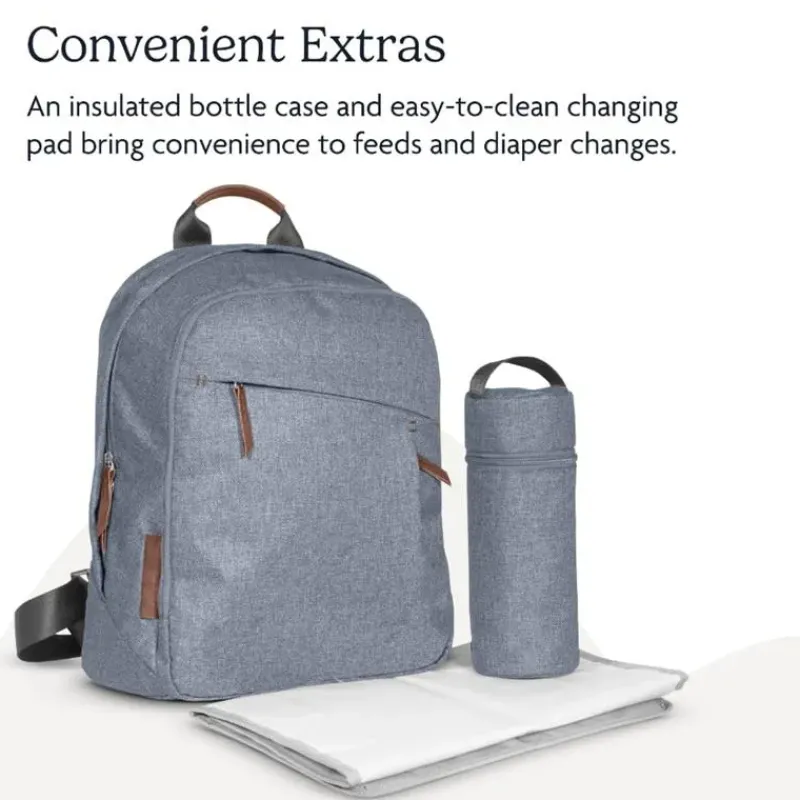 Uppababy Diaper Backpacks*- Changing Backpack, Gregory (Blue Mélange/Saddle Leather)
