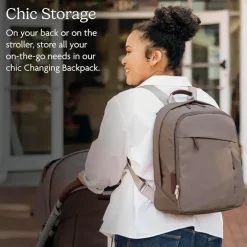 Uppababy Convertible Backpacks*- Changing Backpack, Callum/Dillan (Stone Blue | Sand Leather)