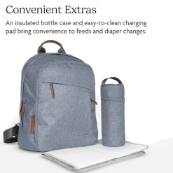 Uppababy Convertible Backpacks*- Changing Backpack, Callum/Dillan (Stone Blue | Sand Leather)
