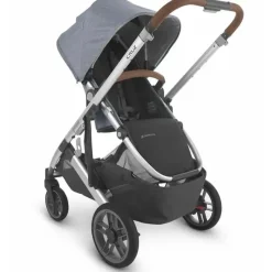 Uppababy Single Strollers*- Cruz Stroller V2, Gregory (Blue Melange/Silver/Saddle Leather)