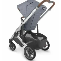 Uppababy Single Strollers*- Cruz Stroller V2, Gregory (Blue Melange/Silver/Saddle Leather)