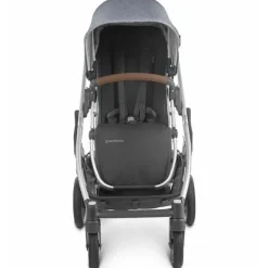 Uppababy Single Strollers*- Cruz Stroller V2, Gregory (Blue Melange/Silver/Saddle Leather)