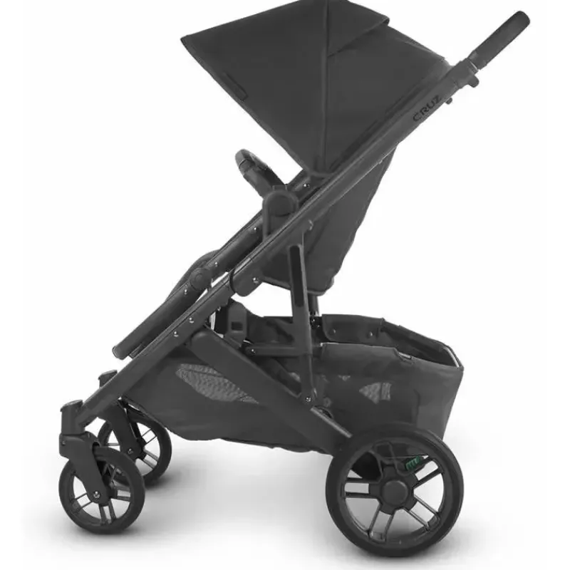 Uppababy Single Strollers*- Cruz Stroller V2, Jake (Charcoal/Carbon Frame/Black Leather)