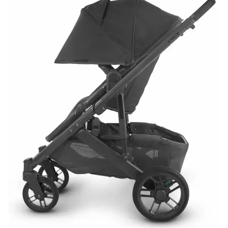 Uppababy Single Strollers*- Cruz Stroller V2, Jake (Charcoal/Carbon Frame/Black Leather)