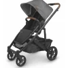 Uppababy Single Strollers*- Cruz V2 Stroller, Greyson (Charcoal Melange/Carbon/Saddle Leather)