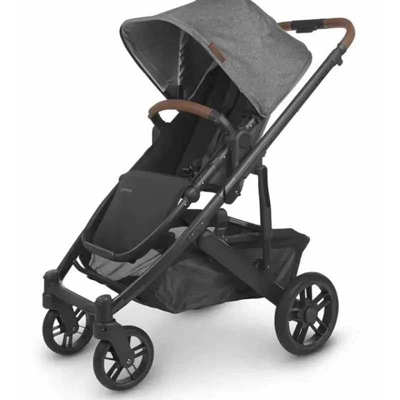 Uppababy Single Strollers*- Cruz V2 Stroller, Greyson (Charcoal Melange/Carbon/Saddle Leather)