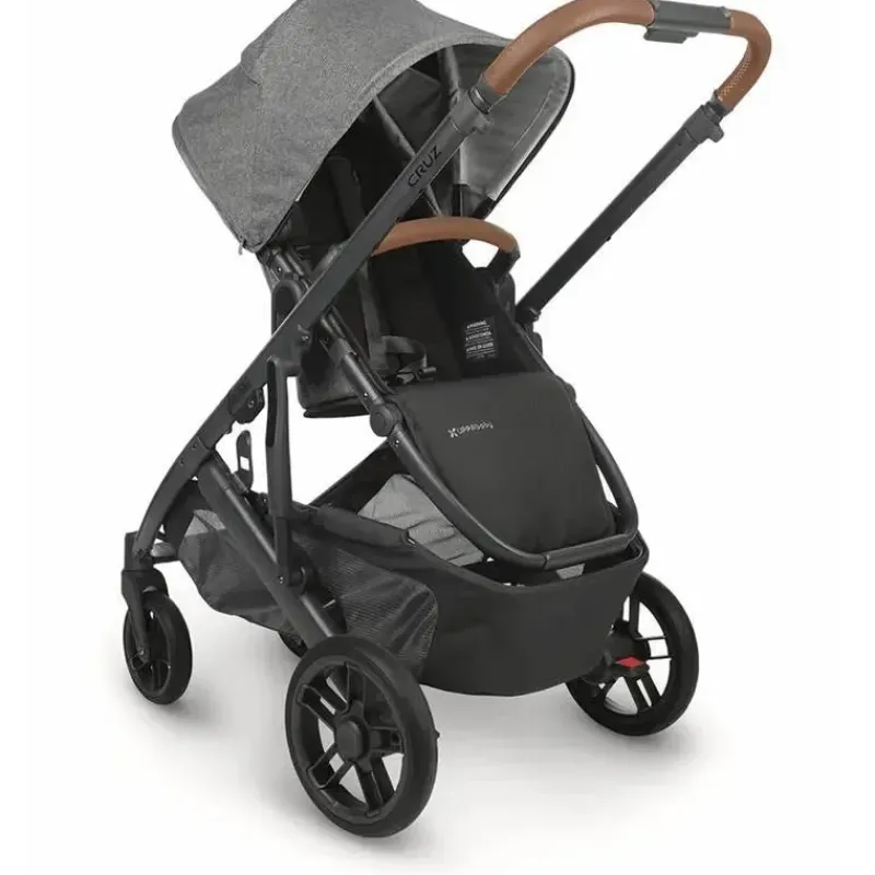 Uppababy Single Strollers*- Cruz V2 Stroller, Greyson (Charcoal Melange/Carbon/Saddle Leather)