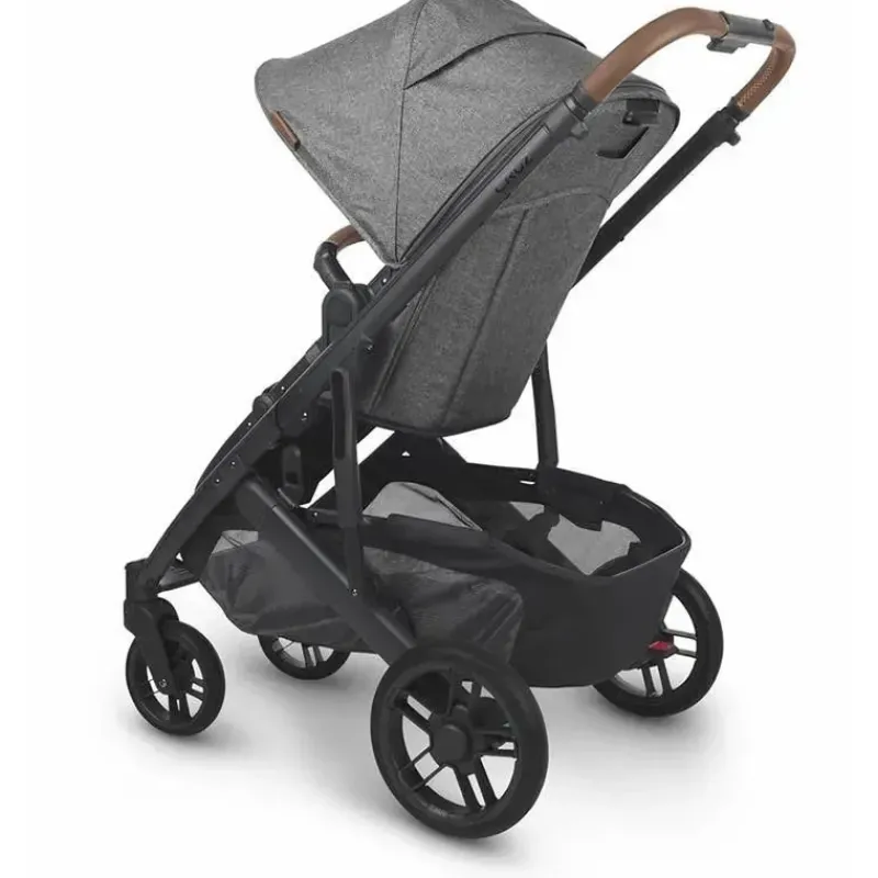 Uppababy Single Strollers*- Cruz V2 Stroller, Greyson (Charcoal Melange/Carbon/Saddle Leather)