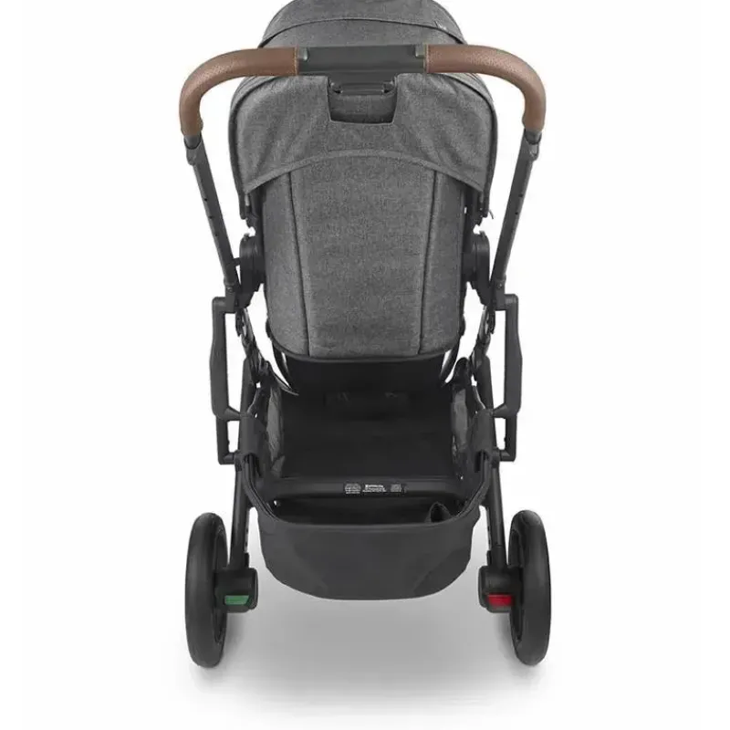 Uppababy Single Strollers*- Cruz V2 Stroller, Greyson (Charcoal Melange/Carbon/Saddle Leather)