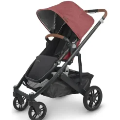 Uppababy Single Strollers*- Cruz V2 Stroller, Lucy (Rosewood Mélange/Carbon Frame/Saddle Leather)