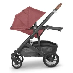 Uppababy Single Strollers*- Cruz V2 Stroller, Lucy (Rosewood Mélange/Carbon Frame/Saddle Leather)