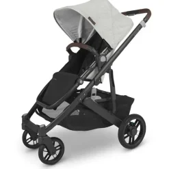 Uppababy Single Strollers*- Cruz V2 Stroller, Anthony (Carbon/Chestnut Leather/White & Grey Chenille)