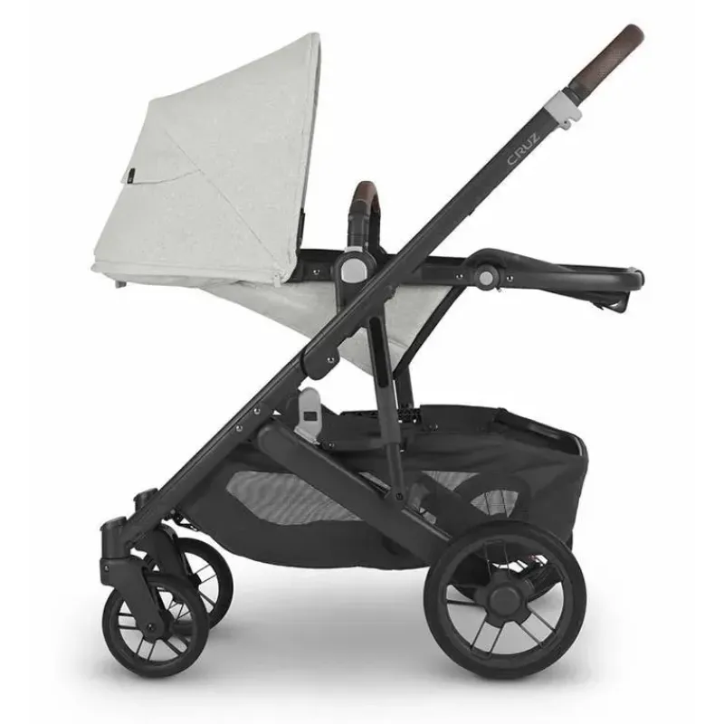 Uppababy Single Strollers*- Cruz V2 Stroller, Anthony (Carbon/Chestnut Leather/White & Grey Chenille)