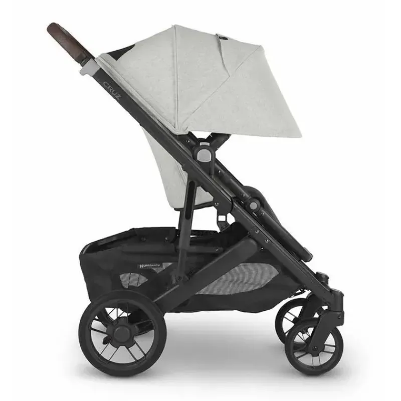 Uppababy Single Strollers*- Cruz V2 Stroller, Anthony (Carbon/Chestnut Leather/White & Grey Chenille)