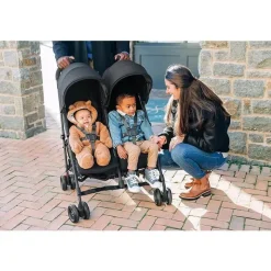 Uppababy Umbrella Strollers*- G-LINK V2 Side by Side Double Stroller, Jake (Charcoal/Carbon)