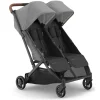 Uppababy Double Strollers*- Minu Duo Side By Side Compact Double Stroller, Greyson (Charcoal Mélange/Carbon Frame/Saddle Leather)