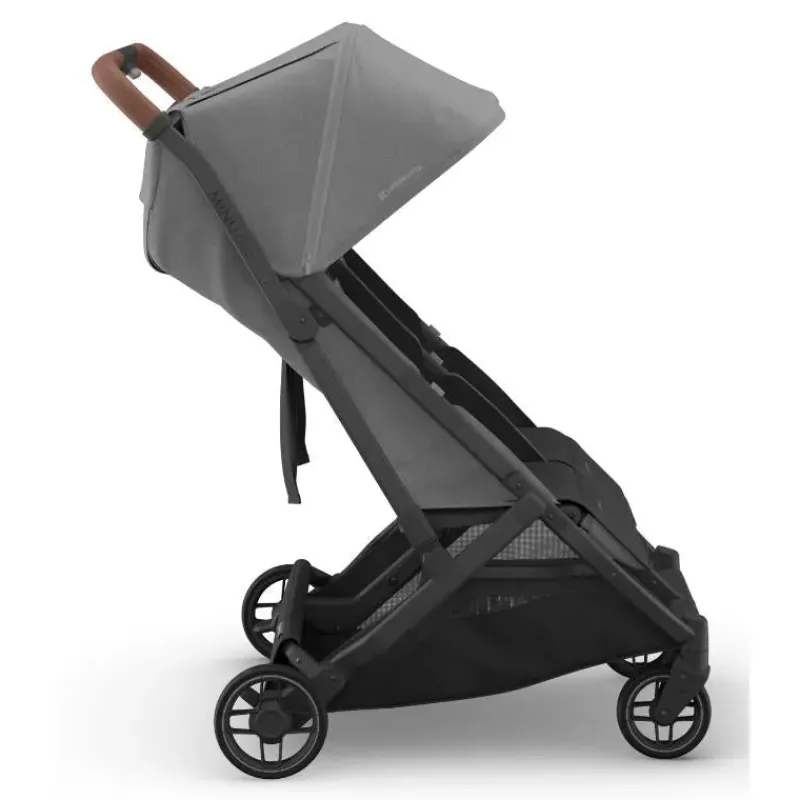 Uppababy Double Strollers*- Minu Duo Side By Side Compact Double Stroller, Greyson (Charcoal Mélange/Carbon Frame/Saddle Leather)
