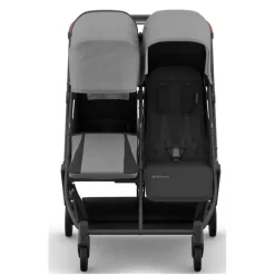Uppababy Double Strollers*- Minu Duo Side By Side Compact Double Stroller, Greyson (Charcoal Mélange/Carbon Frame/Saddle Leather)