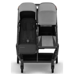 Uppababy Double Strollers*- Minu Duo Side By Side Compact Double Stroller, Greyson (Charcoal Mélange/Carbon Frame/Saddle Leather)