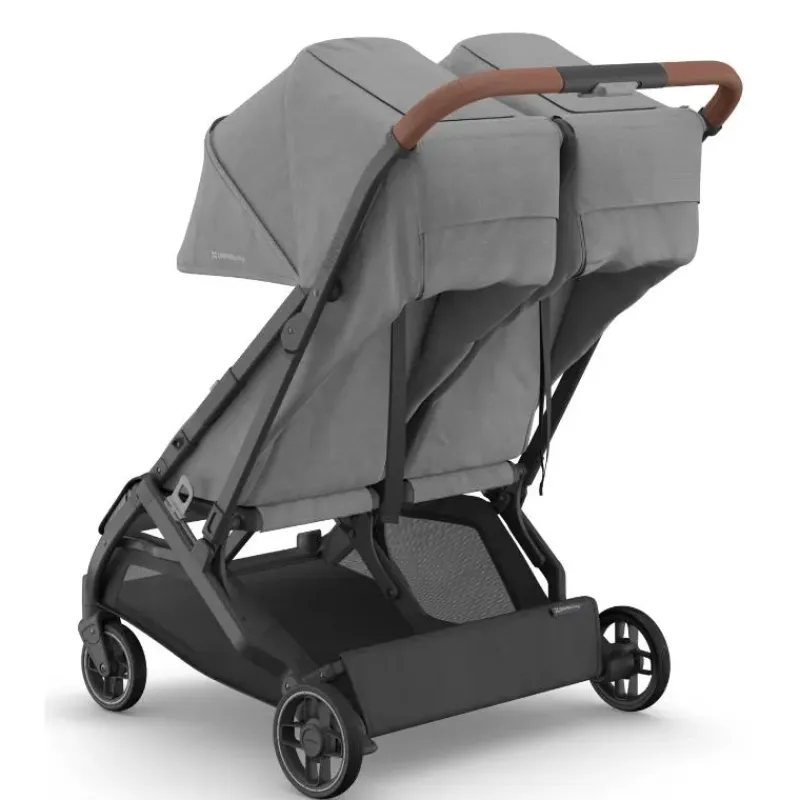 Uppababy Double Strollers*- Minu Duo Side By Side Compact Double Stroller, Greyson (Charcoal Mélange/Carbon Frame/Saddle Leather)