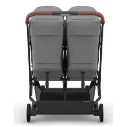 Uppababy Double Strollers*- Minu Duo Side By Side Compact Double Stroller, Greyson (Charcoal Mélange/Carbon Frame/Saddle Leather)