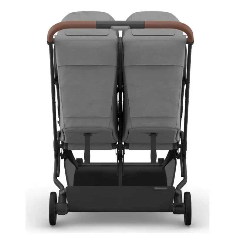 Uppababy Double Strollers*- Minu Duo Side By Side Compact Double Stroller, Greyson (Charcoal Mélange/Carbon Frame/Saddle Leather)