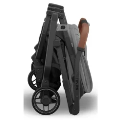 Uppababy Double Strollers*- Minu Duo Side By Side Compact Double Stroller, Greyson (Charcoal Mélange/Carbon Frame/Saddle Leather)