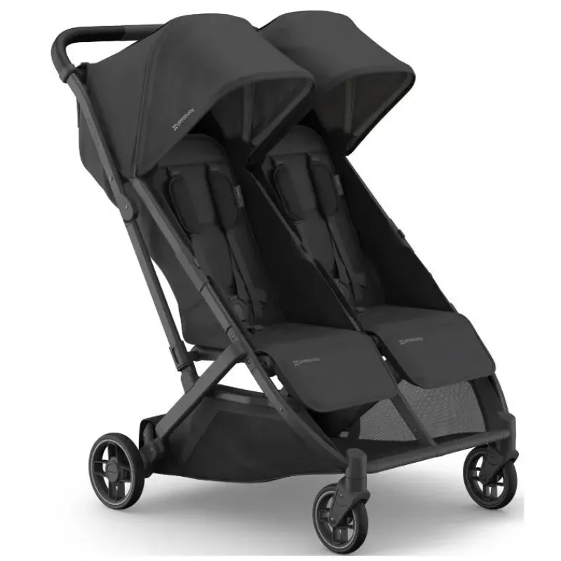 Uppababy Double Strollers*- Minu Duo Side By Side Compact Double Stroller, Jake (Charcoal/Carbon Frame/Black Leather)