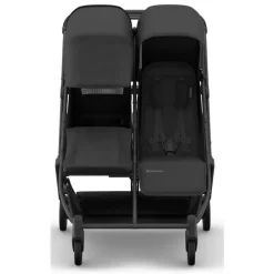 Uppababy Double Strollers*- Minu Duo Side By Side Compact Double Stroller, Jake (Charcoal/Carbon Frame/Black Leather)