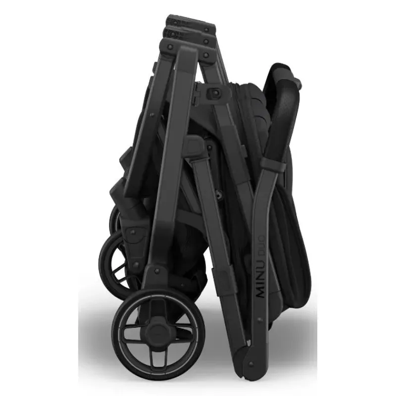 Uppababy Double Strollers*- Minu Duo Side By Side Compact Double Stroller, Jake (Charcoal/Carbon Frame/Black Leather)