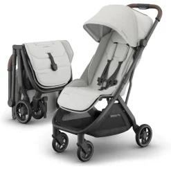 Uppababy Lightweight Strollers*- Minu V3 Compact Stroller, Savannah (Pearl Gray Melange/Carbon Frame/Chestnut Leather)