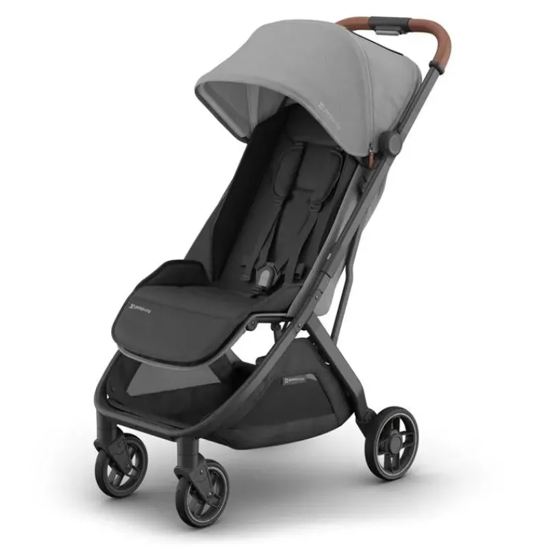 Uppababy Lightweight Strollers*- Minu V3 Compact Stroller, Greyson (Charcoal Mélange/Carbon Frame/Saddle Leather)