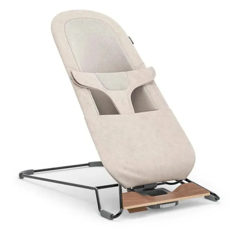 Uppababy Bouncers, Swings & Rockers*- Mira 2-In-1 Bouncer And Seat, Charlie - Sand Mélange | Silver Frame | Birch Wood