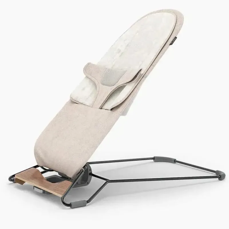 Uppababy Bouncers, Swings & Rockers*- Mira 2-In-1 Bouncer And Seat, Charlie - Sand Mélange | Silver Frame | Birch Wood