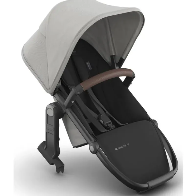 Uppababy Add-On Seats & Boards*- Rumbleseat V3, Savannah (Pearl Gray Jacquard | Carbon Frame | Chestnut Leather)