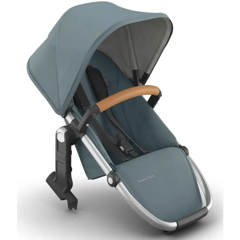 Uppababy Add-On Seats & Boards*- Rumbleseat V3 Second Lower Seat, Callum (Stone Blue/Silver Frame/Sand Leather)