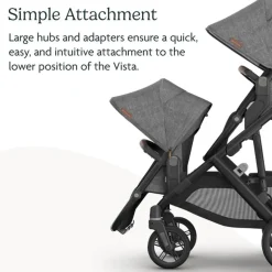 Uppababy Add-On Seats & Boards*- Rumbleseat V3 Second Lower Seat, Callum (Stone Blue/Silver Frame/Sand Leather)