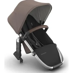 Uppababy Add-On Seats & Boards*- Rumbleseat V3 Second Lower Seat, Theo (Dark Taupe/Silver Frame/Chestnut Leather)