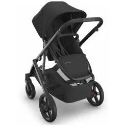 Uppababy Single To Double Strollers|Single Strollers*- Vista V3 Stroller, Jake (Charcoal/Carbon Frame/Black Leather)