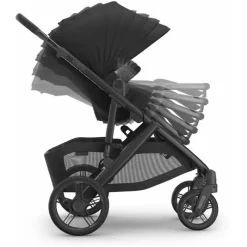 Uppababy Single To Double Strollers|Single Strollers*- Vista V3 Stroller, Jake (Charcoal/Carbon Frame/Black Leather)
