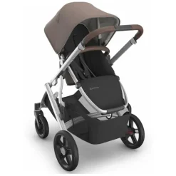 Uppababy Single To Double Strollers|Single Strollers*- Vista V3 Stroller, Theo (Dark Taupe/Silver Frame/Chestnut Leather)