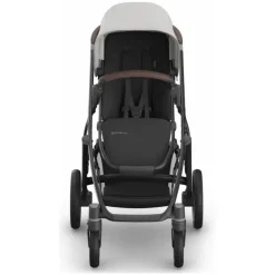 Uppababy Single To Double Strollers*- Vista V3 Stroller, Savannah (Pearl Gray Jacquard/Carbon Frame/Chestnut Leather)