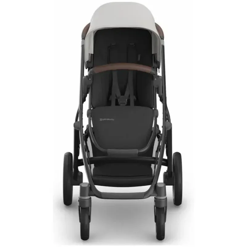 Uppababy Single To Double Strollers*- Vista V3 Stroller, Savannah (Pearl Gray Jacquard/Carbon Frame/Chestnut Leather)