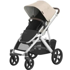 Uppababy Single To Double Strollers|Single Strollers*- Vista V3 Stroller, Declan (Oat Mélange/Silver Frame/Chestnut Leather)
