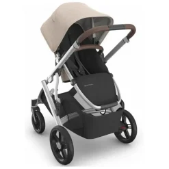 Uppababy Single To Double Strollers|Single Strollers*- Vista V3 Stroller, Declan (Oat Mélange/Silver Frame/Chestnut Leather)